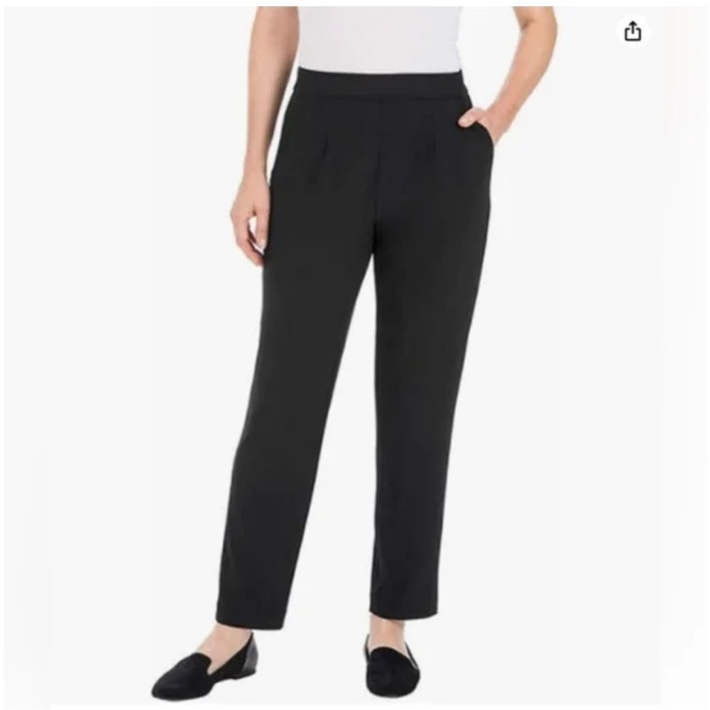 Bundle Lot 4 Pairs Black Pull On Tummy Control Ankle Pant Medium Large Stretch